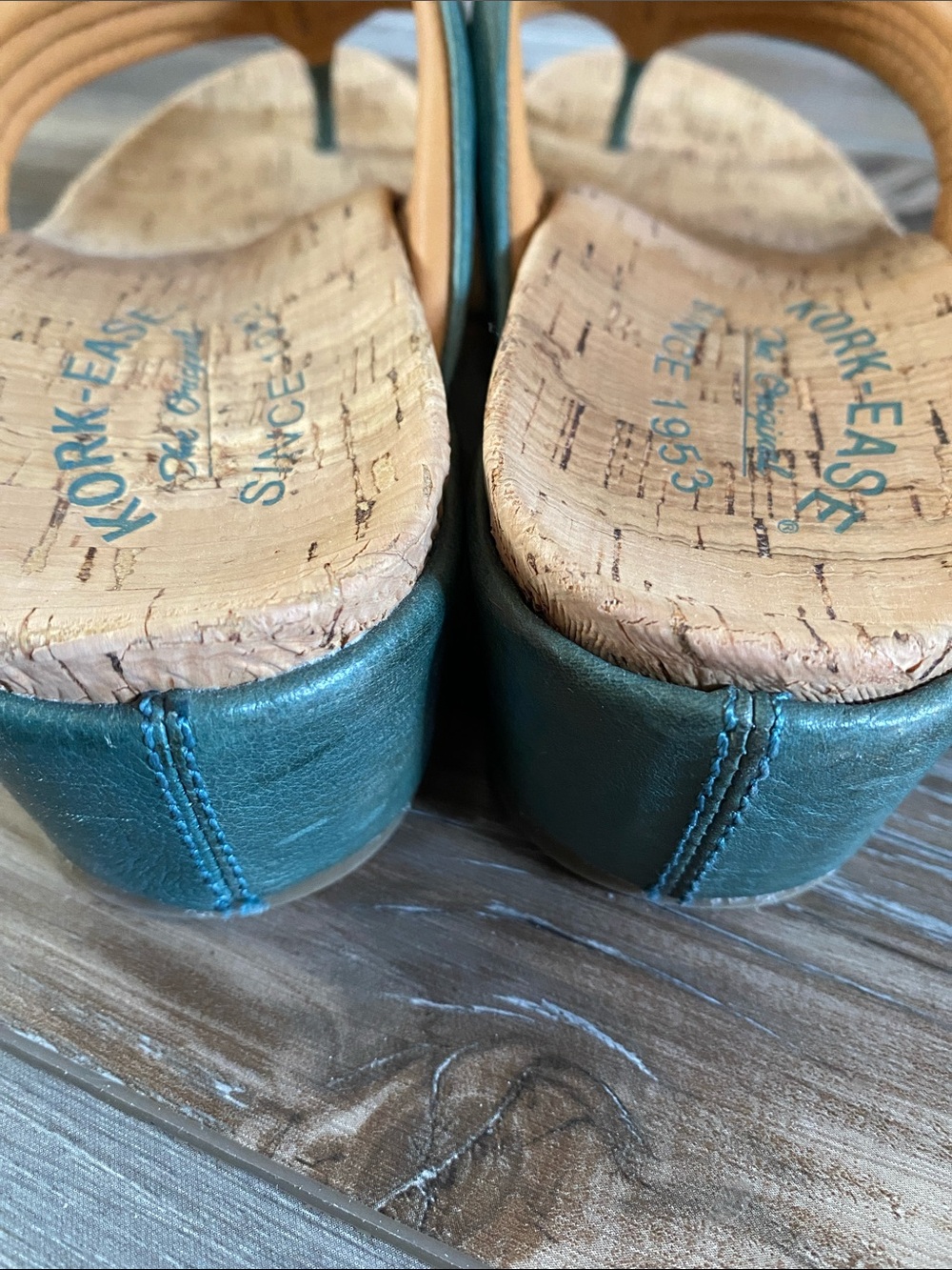 🩴Kork Ease🩴Teal Madison Wedge Sandals - Picture 9 of 11